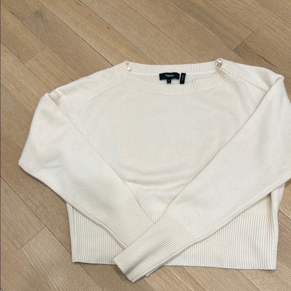 Theory Cream Crew Neck Sweater with Long Sleeves - Picture 5 of 5